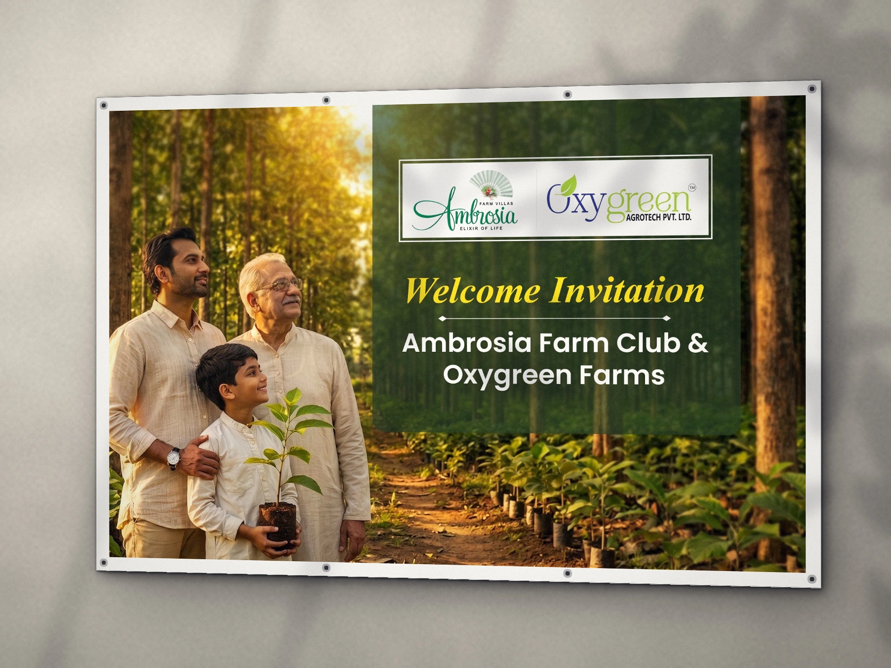 Ambrosia Farm Club welcome banner