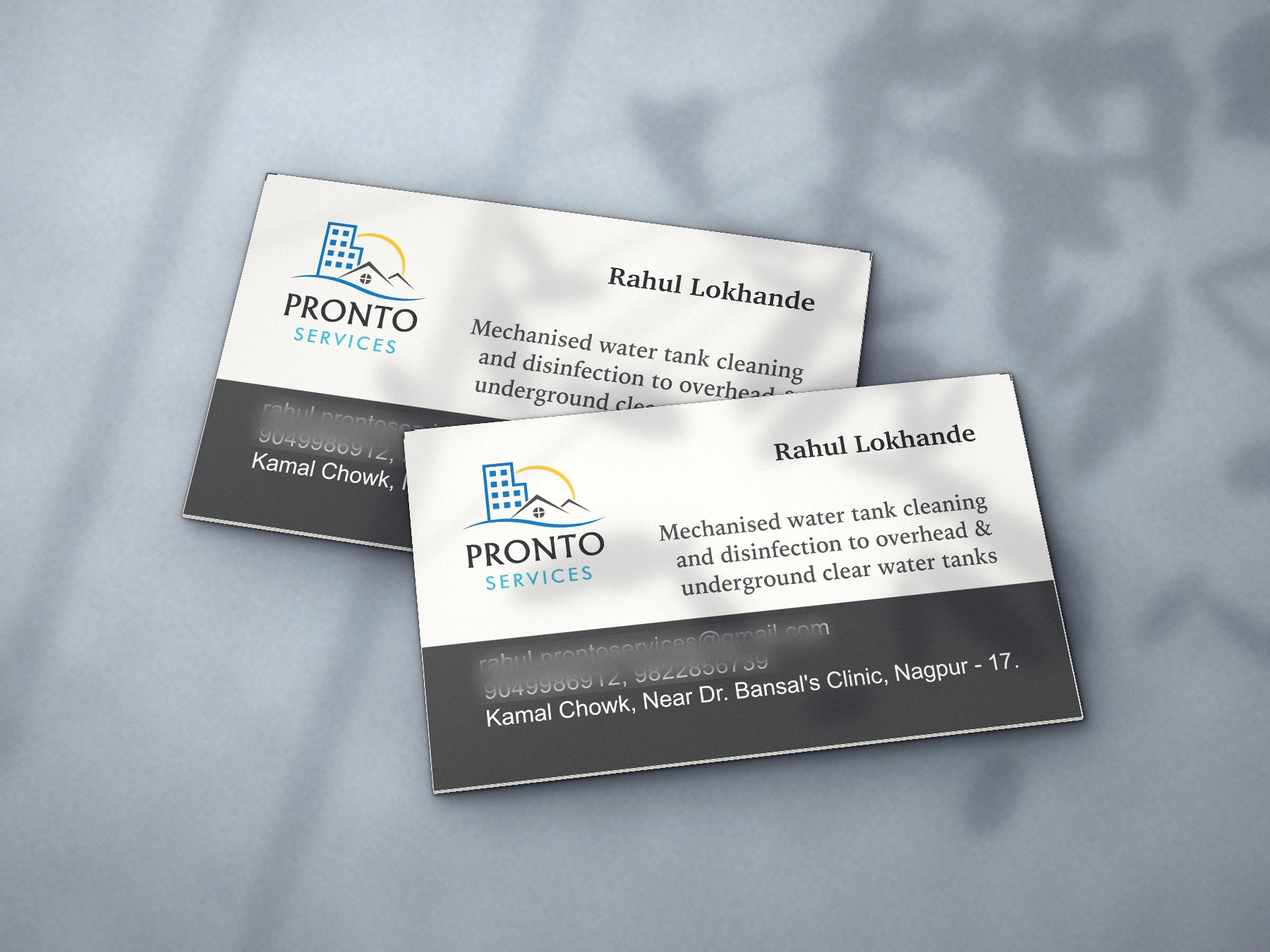Pronto Services visiting cards