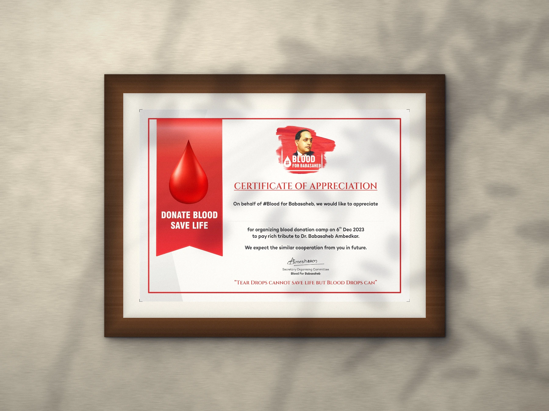Certificate of appreciation