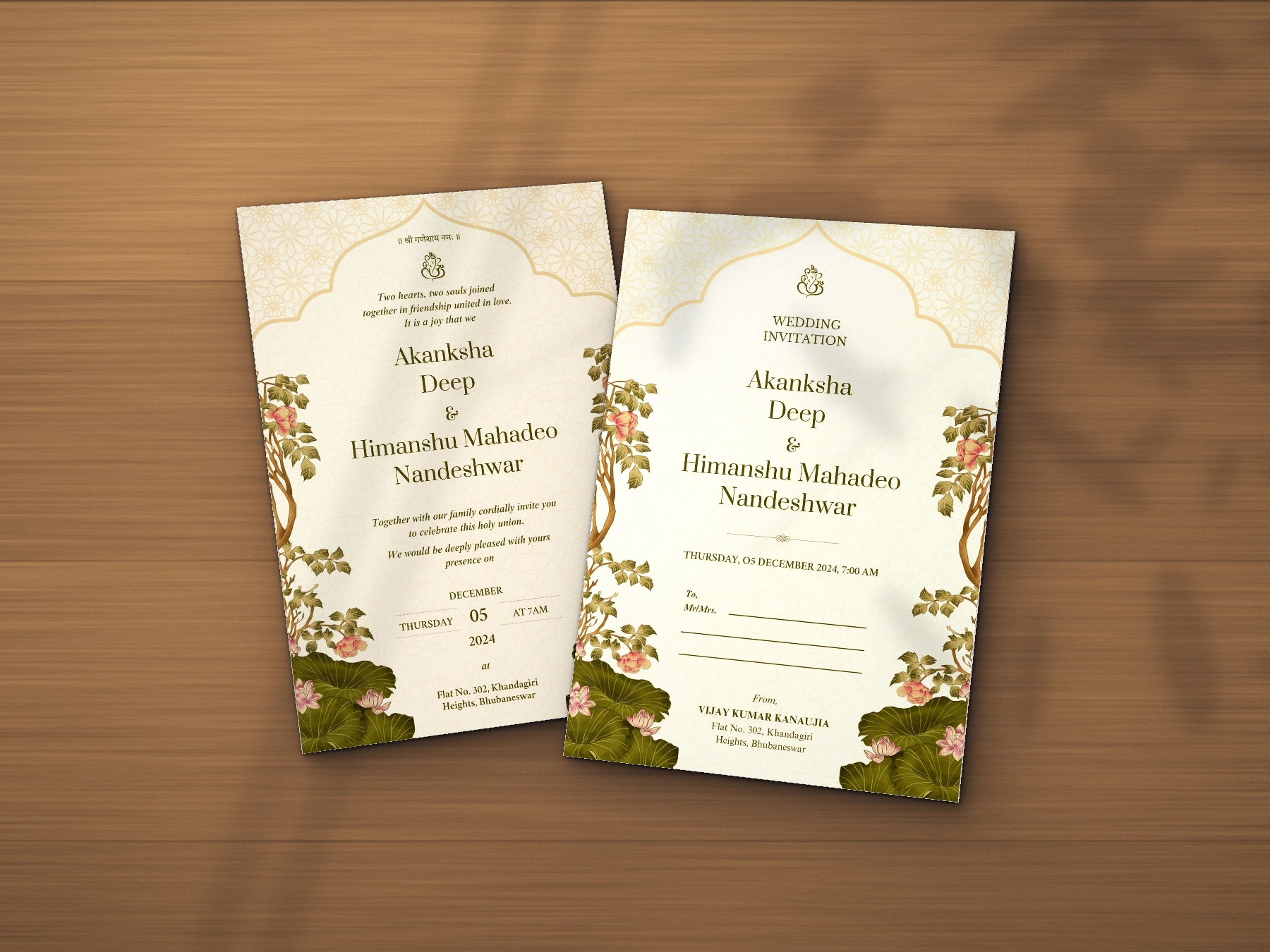 Akanksha & Himanshu invitation set