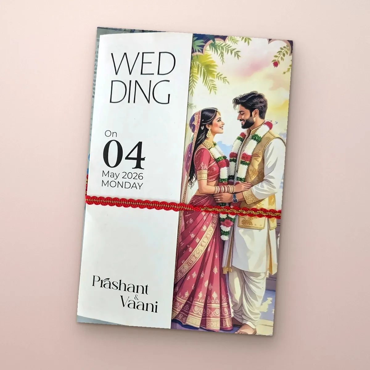 Illustrated wedding card