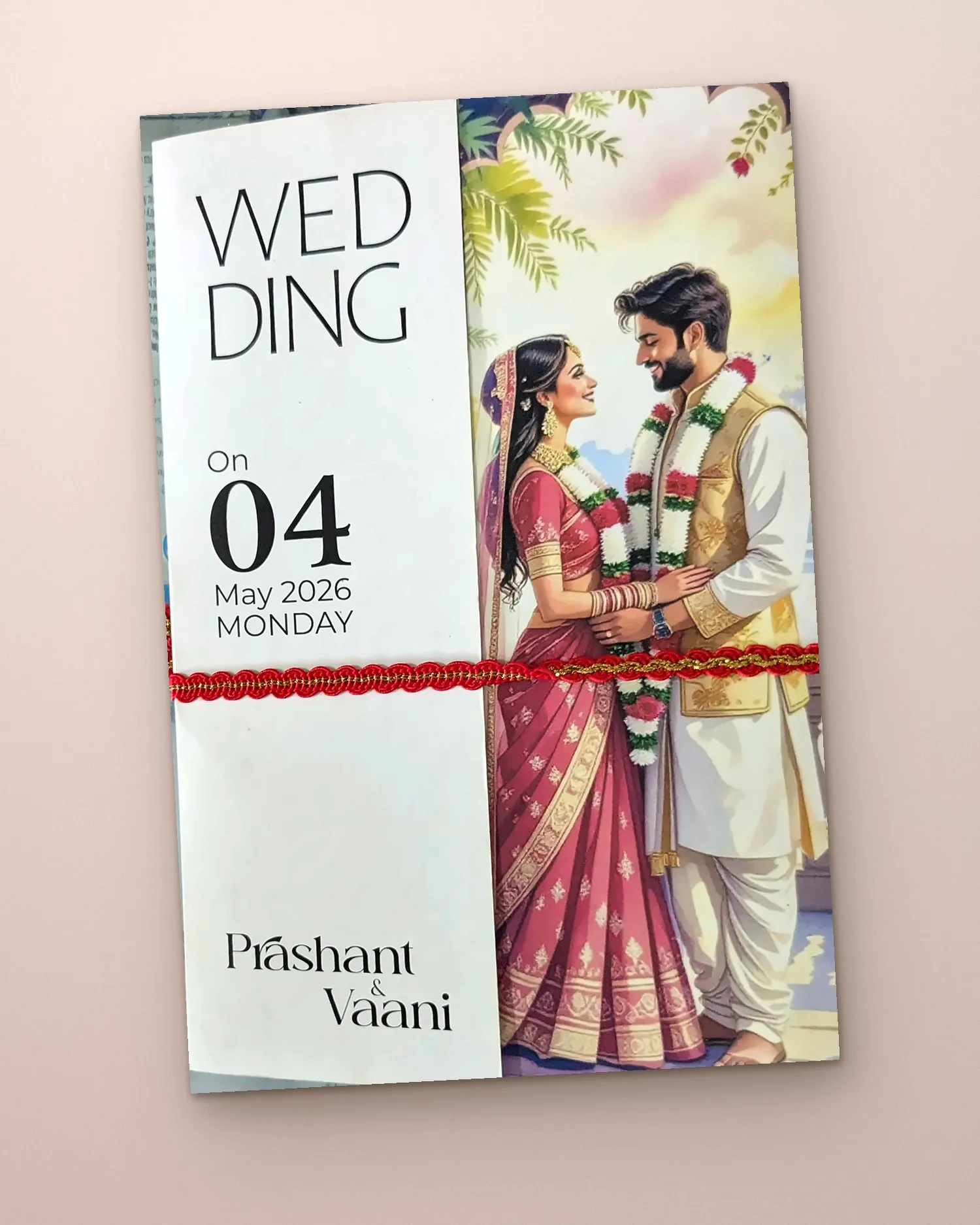 Illustrated wedding card